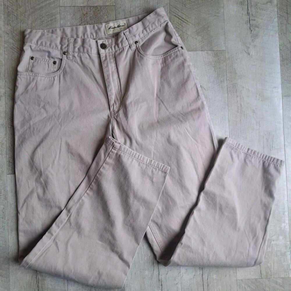 Eddie Bauer Vintage 90's Medium Denim Tan Mom Jean Tapered Khaki Pant